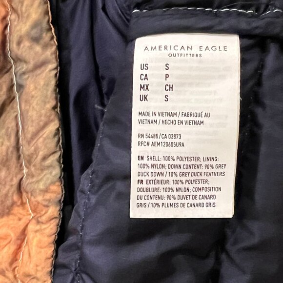 American Eagle Down Puffer Jacket, Mountain Photo, S - Picture 3 of 7